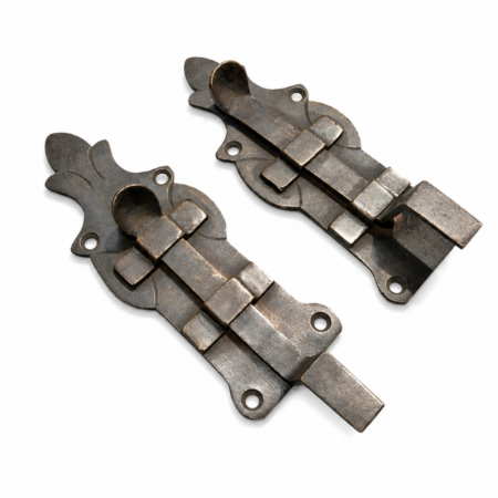 Set of 2 Solid Brass Flush Slide Bolts 4.5 Antique French Style Door Bolts Vintage Furniture Hardware Watson F6069