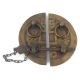 Massive Asian Style Solid Brass Door Latch – 7.5" Vintage Script Pattern Catch – Heavy Antique Box Door Bolt & Chain Lock