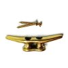 4 small 4 " rustic basic quality CLEAT tie downs solid heavy 100% brass boat cars tieing rope hooks hand made ship 4" 10 cm
