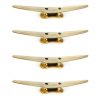 4 large CLEAT 8" tie down POLISHED solid 100% heavy brass boat cars 20 cm tieing rope hooks hand made ship jetty ship chancellery