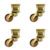 4 square CUP 3.1/2 " high leg base100 % brass watson 9 cm sabot wheel cover heavy solid brass foot castors table sabot chair wheel old style