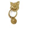 Small 3" wide Solid heavy pure Brass POLISHED Door Knocker 6.1/4" long PIG Head ring pull in mouth Vintage Front Door Knocker Door Decor