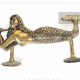 MERMAID door handle PULLS heavy solid heavy Brass statue 27cm shell antique POLISHED BRASS