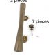 2 amazing 13.1/2 " large PLAIN PULLS and 7 GARLIC KNOBS solid brass 34.5 cm hollow aged door handles old style heavy house PULL grab hand made cabinet pull bronze patina