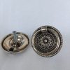 2 Vintage Brass 1.3/4 " Victorian POLISHED 4.5 cm Floral Sheraton Round Ring Pull Cabinet Drawer Dresser Handle round Knob Pulls bronze look aged