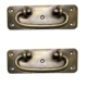 2 narrow BOX HANDLES 12.5 cm x 4 cm chest watsonbrass 43A small trunk old age style 5" solid BRASS natural bronze patina blanket gate door barn pulls lift lock