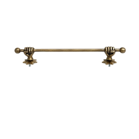 Solid Brass Fist Hand Towel Rail with Star Back Plates – 15 Vintage Style Bathroom Rail