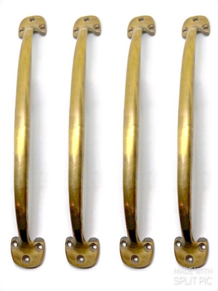 large barn DOOR handle pulls solid heavy brass 11"inches 28 cm old vintage style kitchens D pull handles grab box lift rustic