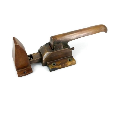 Large Rare ICE BOX Catch Lever – Solid Brass Heavy Offset Latch – 8" Meat Safe Catch – Vintage Style Heavy Hardware