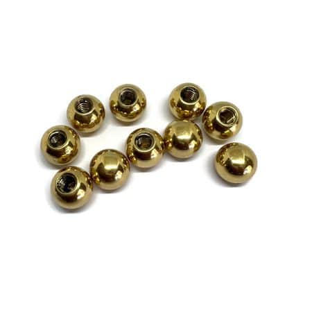 4x Solid Brass B7 Bed Ball Knobs 12mm Threaded Watson Style Vintage Antique Pull
