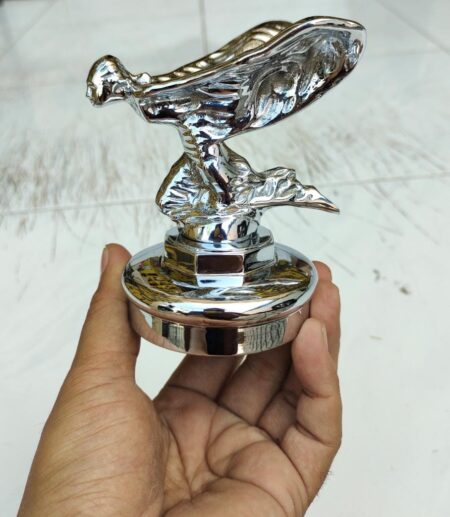 Chrome 4.1/2 "inch high Kneeling Rolls Royce Car MASCOT on BASE solid brass Cast Flying Lady Statue Spirit of Ecstasy bolt hand made rustic