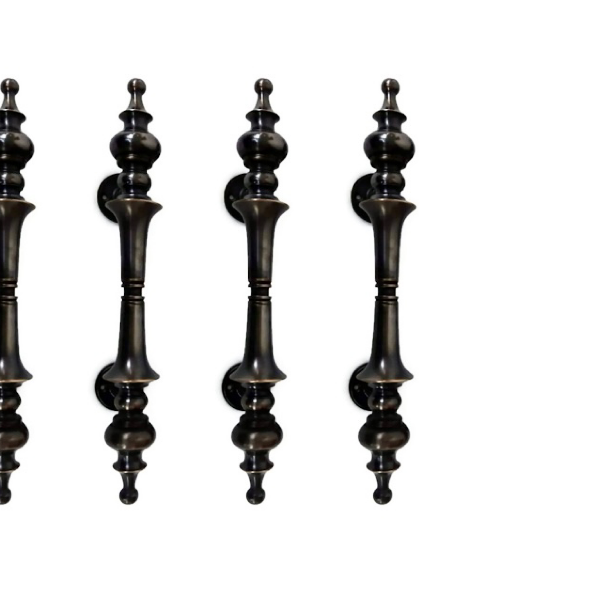 4 large dark antique version DOOR handle pulls solid SPUN watson 733 ...