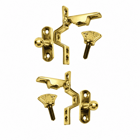 Pair of Solid Brass Mirror Fittings – swing Dressing Table Mirror Hinges – Recessed Deco Swivel Arms – 2.25 Antique Style Hardware