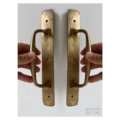 2 Narrow 1.1/2 wide 12" inch long barn door grab Solid Brass Large plain Handle 30cm Pulls Trunk Old Style