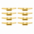 8 Solid Brass Large Boat Cleats – 140mm Heavy Duty Rope Tie Down Hooks – Jetty, Pier & Marine Cleats