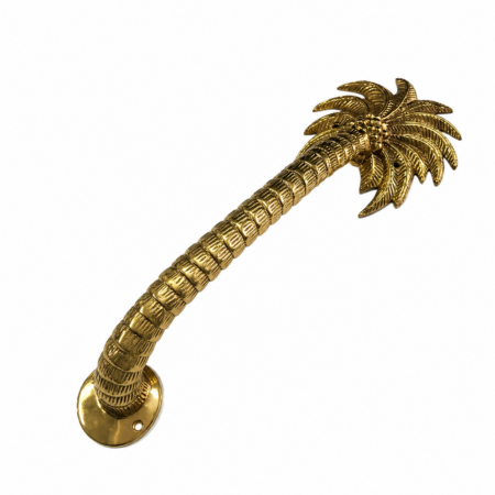 Heavy Brass Palm Tree Door Pull Handle – 16 Large version Rustic Vintage Style GRAB
