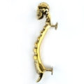 massive SKULL handle door pull spine solid pure brass old style 19 long heavy polished natural bronze brass patina