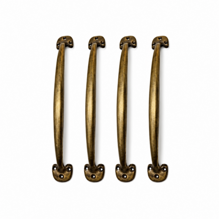 4 Large Solid Brass Barn Door Pull Handles – 11" Heavy Face Fix Rustic Vintage Door Handles