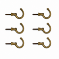 6 Large Solid Brass Cup Hooks 3 Inch Antique Style Kitchen Dresser Wall Hooks Handmade