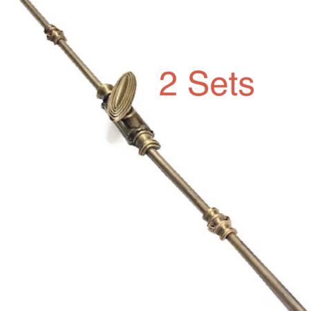 2 Sets Brass Cremone Bolts 110” Large Oval Knob Espagnolette French Door Slide Lock
