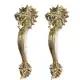 2 x LARGE 10.1/2" DRAGON DOOR PULLS – HAND CAST REAL BRASS – VINTAGE ANTIQUE