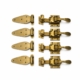4 Solid Brass Offset Hinges & 2 Spring Catches Vintage Rustic Cabinet Hardware