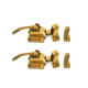 2 x Offset 3/4" Ice Box Catch Latch Solid Brass Lever Action Cabinet Door Fastener Vintage Style