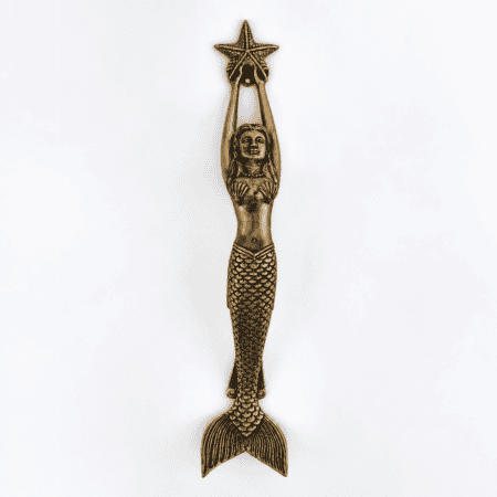 Large 15” Mermaid Door Pull Handle – Solid Brass Vintage Nautical Style – 38 cm (1)