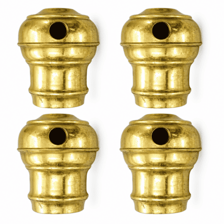 4 x 2" Brass Bed Knob Open End B6 Shoulder Spun Vintage Antique Style Post Cap Large