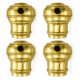 4 x 2" Brass Bed Knob Open End B6 Shoulder Spun Vintage Antique Style Post Cap Large