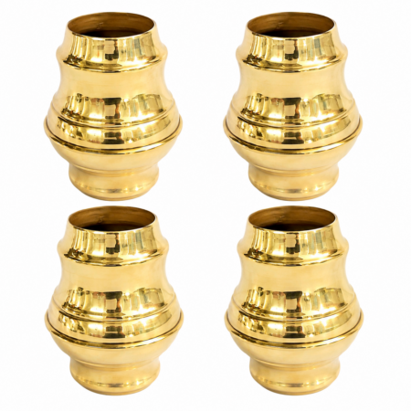 4 x Large 2 Spun Brass Bed Post Sleeves – Vintage Antique Style – Open Ends