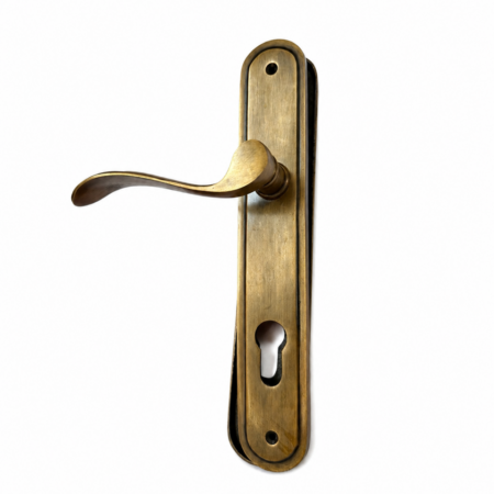 SOLID BRASS Large French Style Lever Handles Door handle Set Antique Style set ( pair )