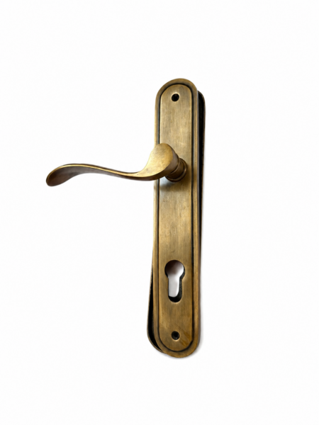 SOLID BRASS Large French Style Lever Handles Door handle Set Antique Style set ( pair )