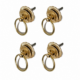 4 Large 70mm Flower Ring Pull Handles – Solid Brass Vintage Asian Style