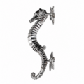 Brass Large Seahorse Door Pull Handles Star Backplates 35cm Antique Style Brass Grab Handles