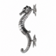 Brass Large Seahorse Door Pull Handles Star Backplates 35cm Antique Style Brass Grab Handles