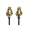 2 cast B2 medium size 9 cm solid Brass polished BED KNOB vintage style COT hollow 3.12 high BALL threaded insert