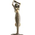 Large Mermaid Solid Brass Door Pull Handle 15.5” Antique Style Heavy Front Door Handle Aged Brass