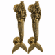 2 pieces brass 9 Long Hair Mermaid Vintage style heavy solid brass door handles pull stunning beautiful entry grab 22cm long