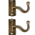small folding COAT HOOK door heavy solid brass furniture old style swing arm