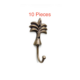 10 pieces aged bronze patina 5 palm tree COAT HOOKS 12.5 cm medium solid brass antiques vintage old style 125 mm hook