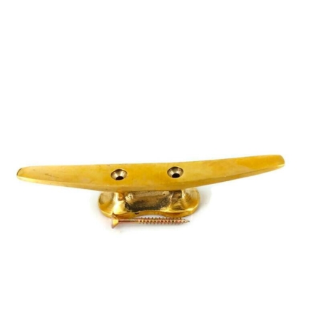 4 Solid Brass Boat Cleats 5 – Heavy Rustic Rope Tie Downs – Marine Brass Hooks – Handmade Nautical Cleats