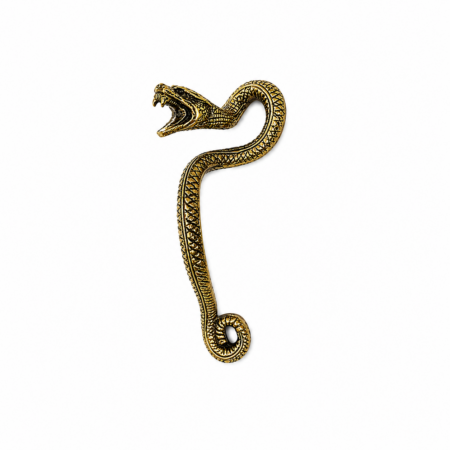 Heavy Curly Snake Solid Brass Door Pull Handle 7” Handmade Kitchen Cabinet Grab (1)