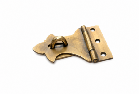 Small Solid Brass Hasp & Staple Catch 45WS – Vintage Antique Style Box Latch 80mm Bronze Patina Finish