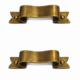 2 Small Solid Brass D Pull Handles 3.5" (90mm) – Heavy Ribbon Style Drawer Pulls – Vintage Kitchen Cabinet Hardware
