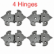 4 Small Offset Fancy Scallop Solid Brass Door Hinges Lead Light Meat Safe Aged Patina Heavy Vintage Style