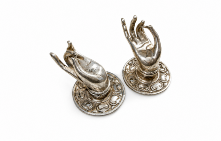 Set of 2 Brass Hand Door Pull Handles 80mm Vintage Antique Style Left & Right Hand Furniture Cabinet Handles