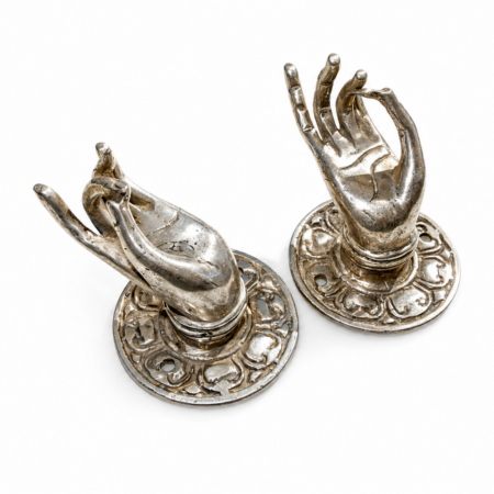 Set of 2 Brass Hand Door Pull Handles 80mm Vintage Antique Style Left & Right Hand Furniture Cabinet Handles