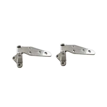 2 x Solid Brass Ice Box Hinges 5 inch total overall Offset 32mm 1.14 inch  Heavy Duty Vintage Cast Brass