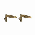 2 x Solid Brass Ice Box Hinges 5" inch total overall Offset 32mm 1.1/4" inch  Heavy Duty Vintage Cast Brass